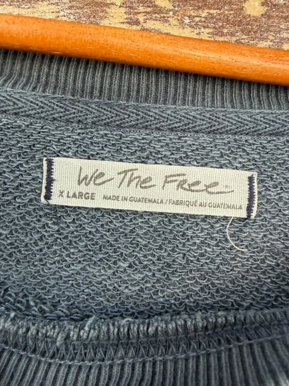 ☀️ Free People We The Free Camden Sweatshirt Rare Deep Blue Blue Fox XL NWOT